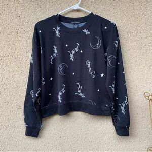 Halloween Black and White Skeleton Crewneck Sweater soft size medium